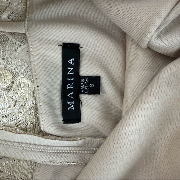 MARINA Lace Prom Dress in Cream - Picture 7 of 7